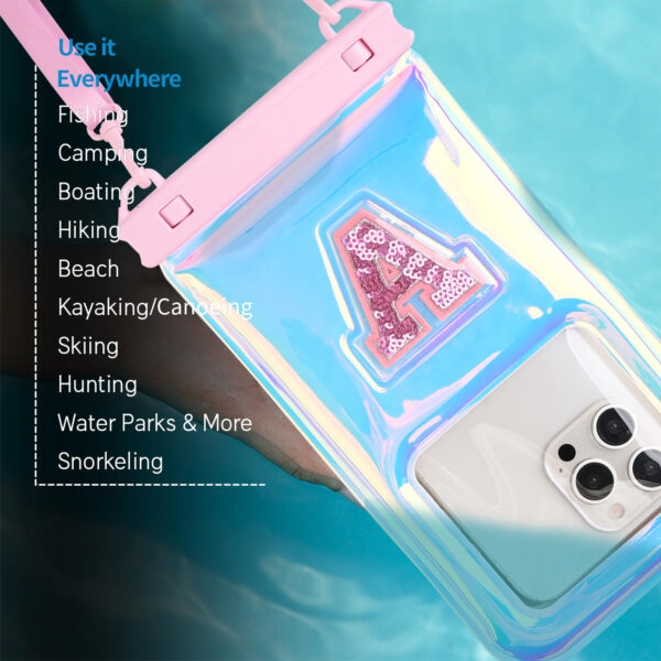 IP68 Large Waterproof Phone Pouch with Letter A Design - Image 3