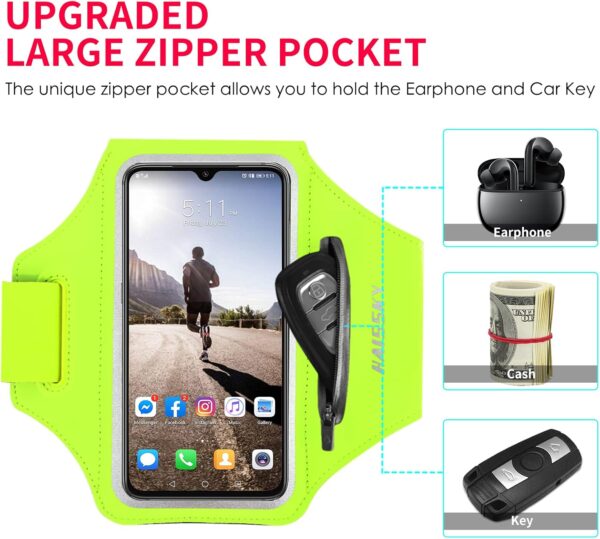Water Resistant Running Armband with Earphone Bag - Image 2