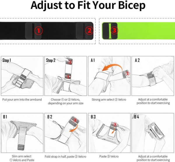 Water Resistant Running Armband with Earphone Bag - Image 5