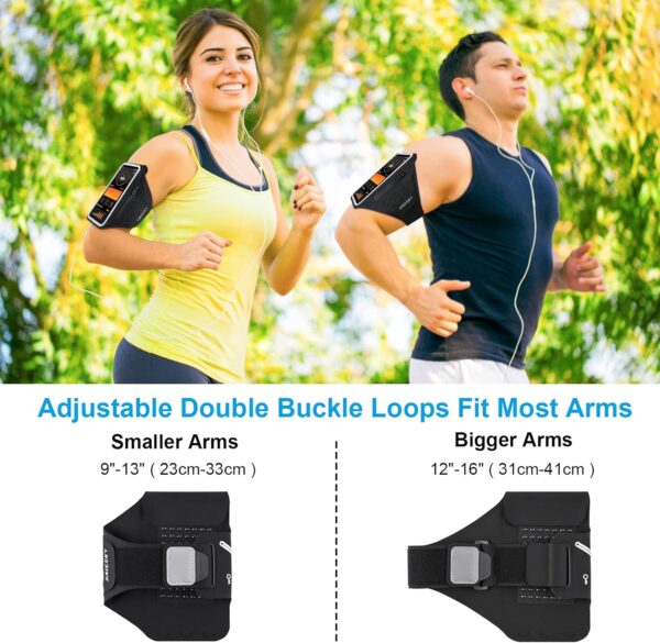 Water Resistant Running Armband with Earphone Bag & Zipper Slot - Image 5