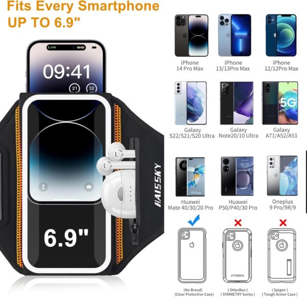 Running Armband with Earphone Bag & Zipper Slot - Image 6