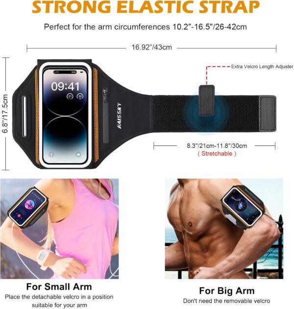 Running Armband with Earphone Bag & Zipper Slot - Image 4
