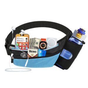 Hydration Running Waist Pack | 2-Zone Storage | Sweatproof & Reflective | Jogging Climbing Dog Walking