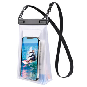 IPX8 3D Waterproof Bag - White/Black | Buoyancy Design + Touch Screen Operation | Swimming/Fishing/Travel