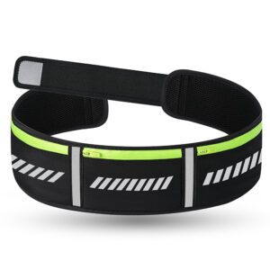 Three pocket running waist pack with water bottle holder