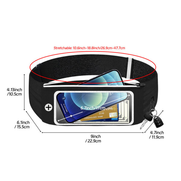 3-Pocket Sports Belt | Waterproof & Touchscreen | Nylon-Spandex Breathable | Running Cycling Fitness - Image 8