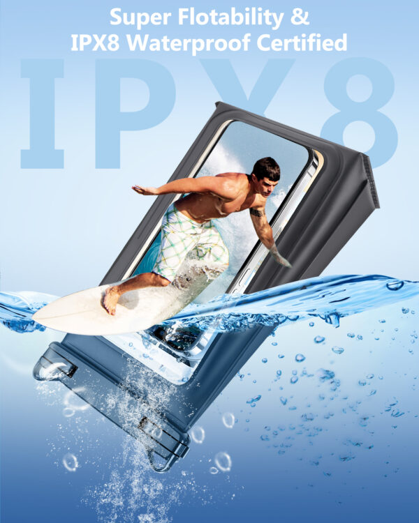 IPX8 3D Waterproof Bag - White/Black | Buoyancy Design + Touch Screen Operation | Swimming/Fishing/Travel - Image 5