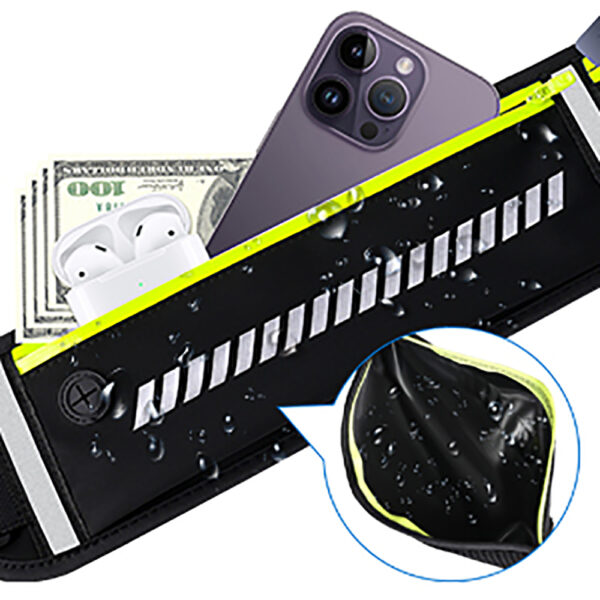 Three pocket running waist pack with water bottle holder - Image 7