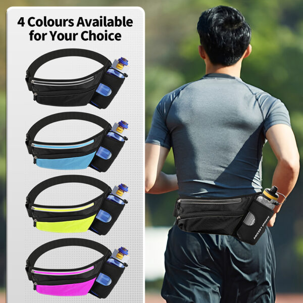 Hydration Running Waist Pack | 2-Zone Storage | Sweatproof & Reflective | Jogging Climbing Dog Walking - Image 2