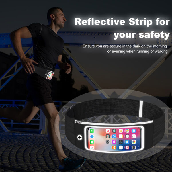 3-Pocket Sports Belt | Waterproof & Touchscreen | Nylon-Spandex Breathable | Running Cycling Fitness - Image 6