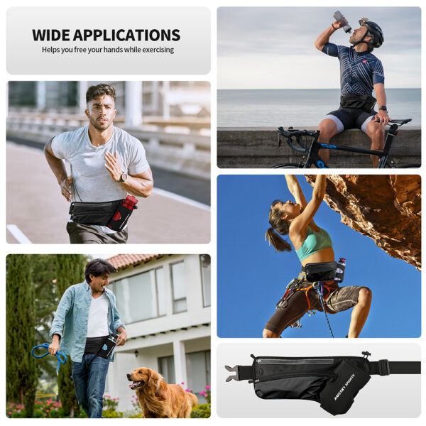 Hydration Running Waist Pack | 2-Zone Storage | Sweatproof & Reflective | Jogging Climbing Dog Walking - Image 6