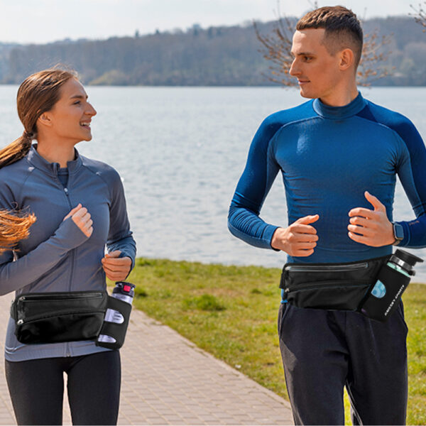 Hydration Running Waist Pack | 2-Zone Storage | Sweatproof & Reflective | Jogging Climbing Dog Walking - Image 7