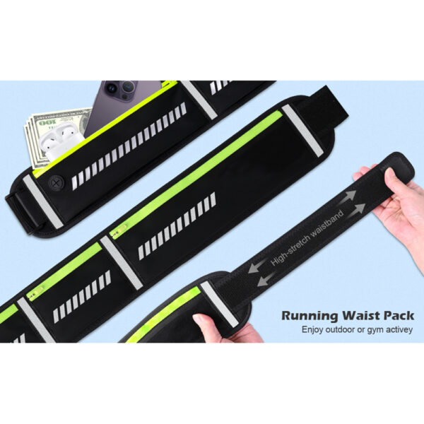 Three pocket running waist pack with water bottle holder - Image 2