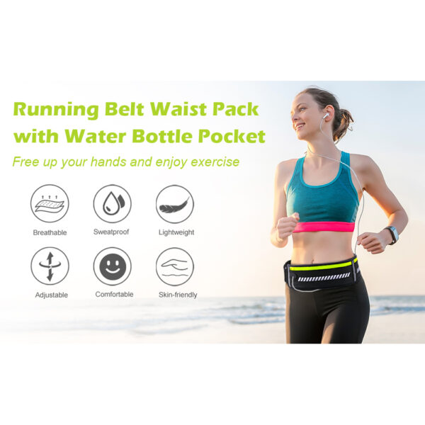 Three pocket running waist pack with water bottle holder - Image 6