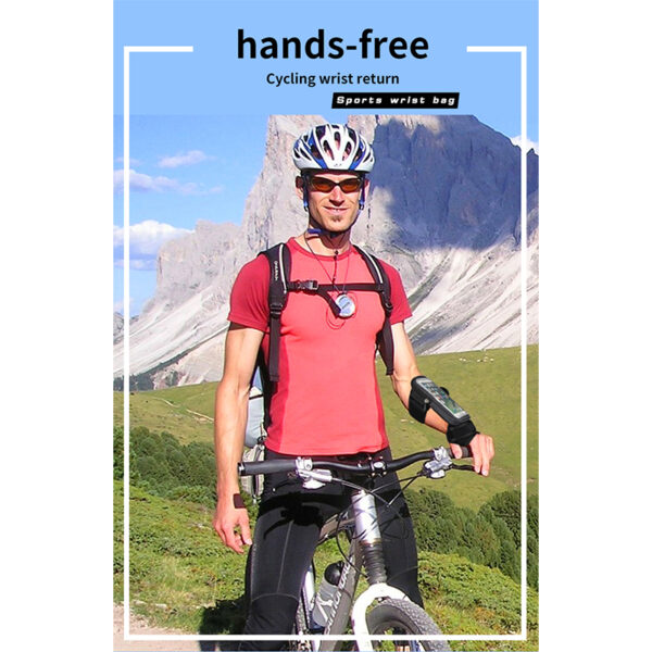 Cycling Wrist Phone Pack | Fits 6.6" Phones | Adjustable Strap | Printed Reflective | Night Riding Safety - Image 2