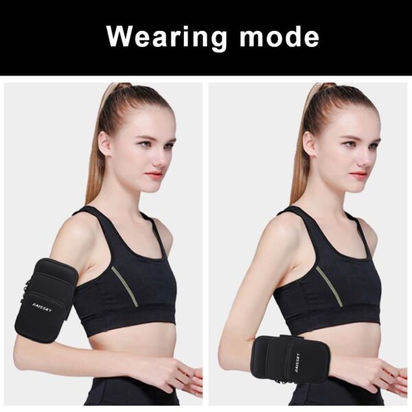 Anti-Theft 3-Pocket Armband | Hands-Free Carry | Phone/Wallet/Keys Storage | Adjustable Non-Slip Strap - Image 8