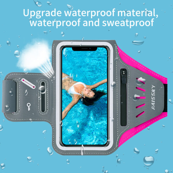 Premium Sports Armband | Waterproof | Earphone/Key Storage | Touchscreen & Reflective | Running Cycling Gym - Image 2