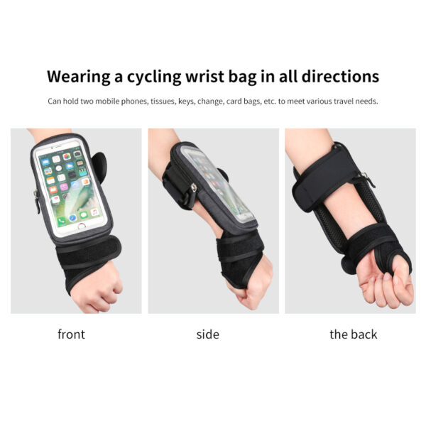 Cycling Wrist Phone Pack | Fits 6.6" Phones | Adjustable Strap | Printed Reflective | Night Riding Safety - Image 5