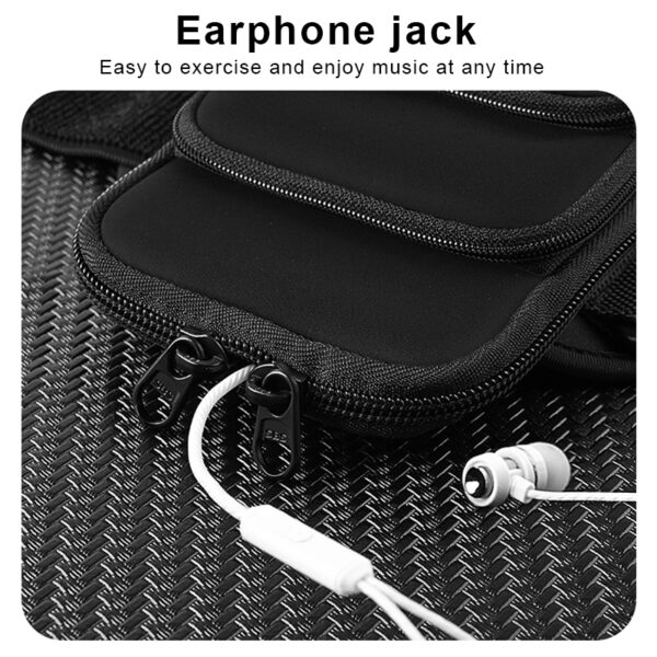 Anti-Theft 3-Pocket Armband | Hands-Free Carry | Phone/Wallet/Keys Storage | Adjustable Non-Slip Strap - Image 4