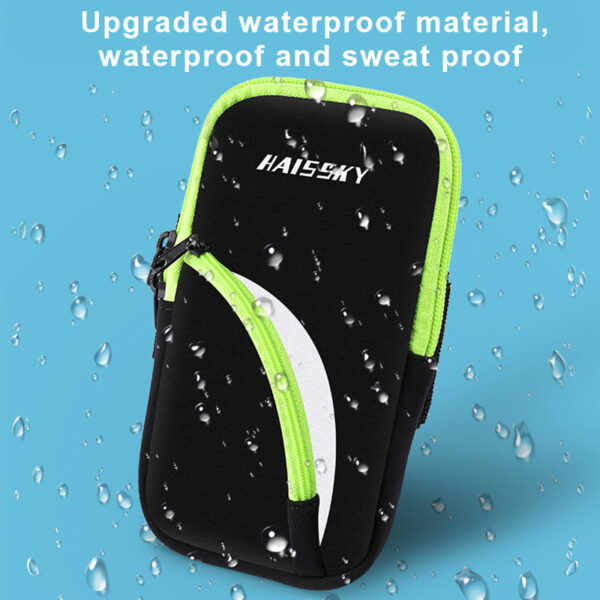 Haissky Dual-Pocket Sports Arm Bag (7.2-inch Large Capacity) | Separate Compartment for Keys and Earphones | Anti-Slip and Breathable Design | Suitable for Running, Walking, and Commuting - Image 4