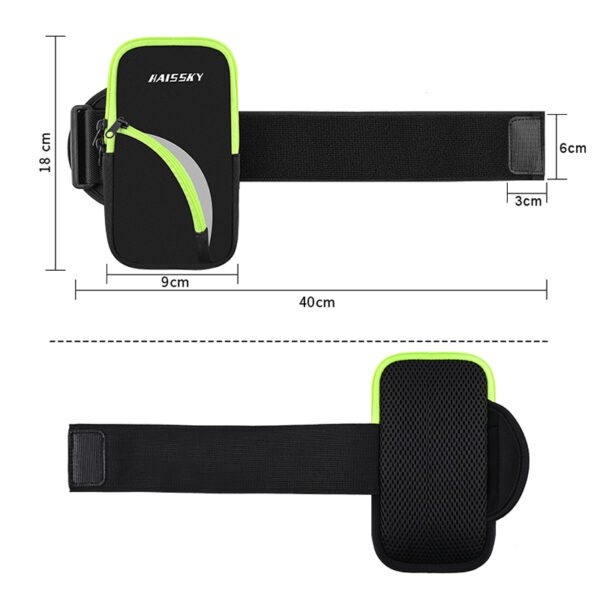 Haissky Dual-Pocket Sports Arm Bag (7.2-inch Large Capacity) | Separate Compartment for Keys and Earphones | Anti-Slip and Breathable Design | Suitable for Running, Walking, and Commuting - Image 9