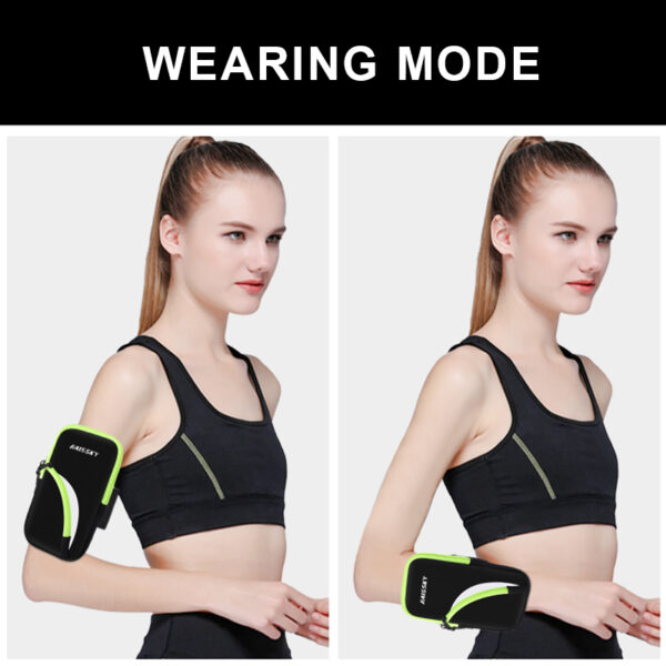 Haissky Dual-Pocket Sports Arm Bag (7.2-inch Large Capacity) | Separate Compartment for Keys and Earphones | Anti-Slip and Breathable Design | Suitable for Running, Walking, and Commuting - Image 8