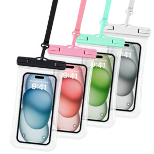 IPX8 Waterproof Phone Pouch | Fits 6.9" Phones | Neck/Crossbody Wear | Rainproof for Cycling Commute | Multi-Color