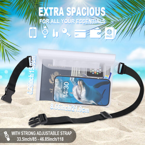 IPX8 Waterproof Waist Pack | 100% Submersible | Buckle Quick-Release | Swimming Cycling | 6.9" Phone Case - Image 2