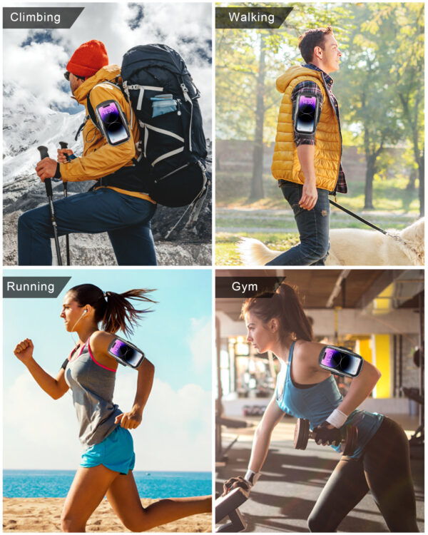 360° Visible Armband | Clear Touch Window | Waterproof & Breathable | Adjustable Strap | Running Cycling Gym - Image 5