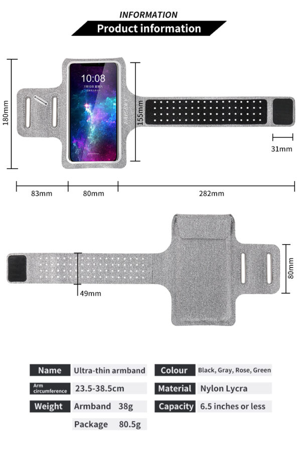 Haissky Breathable Mesh Running Armband | Key Card Compartment | Reflective Strips for Night Runs - Image 9
