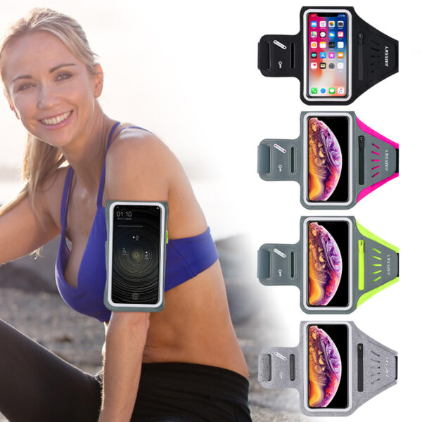 Premium Sports Armband | Waterproof | Earphone/Key Storage | Touchscreen & Reflective | Running Cycling Gym - Image 5