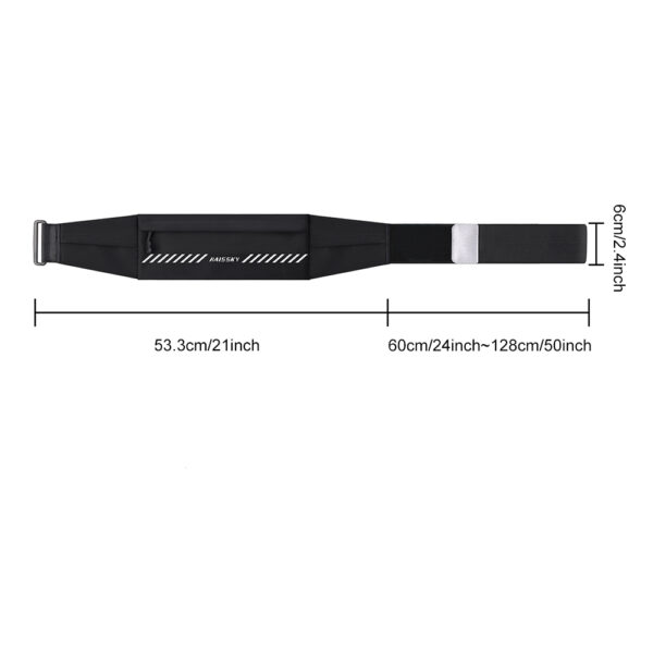 Running Waist Belt | Waterproof Phone/Keys Storage | Reflective Night Safety | Adjustable Hook-Loop | Anti-Slip Fit - Image 7
