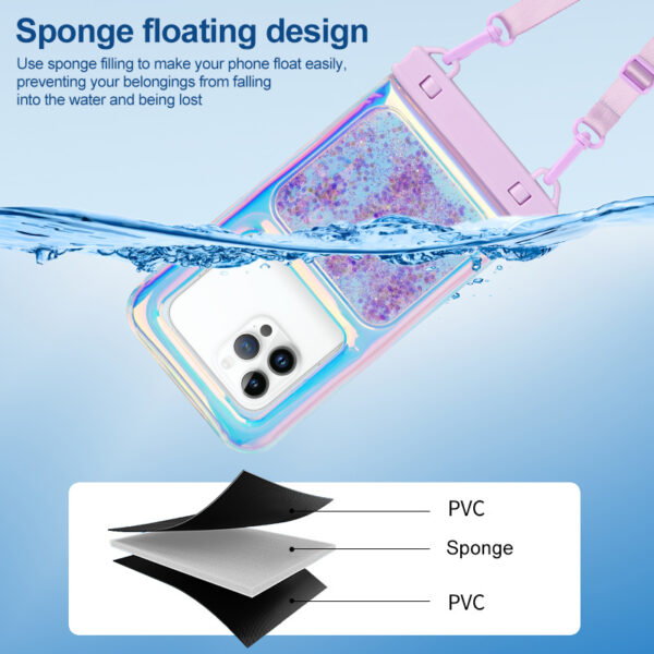 Floating Waterproof Pouch | 30m Deep Waterproof | Glitter Color Design | Touchscreen & Photo | Swimming Snorkeling Must-Have - Image 3