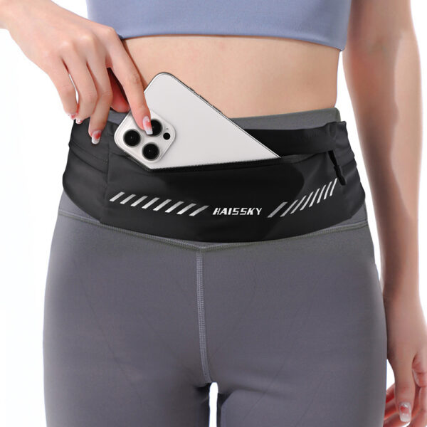 Running Waist Belt | Waterproof Phone/Keys Storage | Reflective Night Safety | Adjustable Hook-Loop | Anti-Slip Fit - Image 5