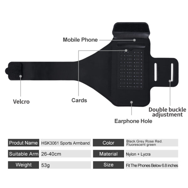 Premium Sports Armband | Waterproof | Earphone/Key Storage | Touchscreen & Reflective | Running Cycling Gym - Image 8