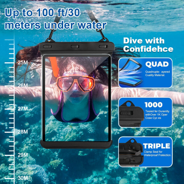 iPad waterproof bag for water, sand, and fog | 1.2-meter shockproof | fully touchscreen compatible | IPX8 waterproof | perfect for beach, pool, and camping - Image 4