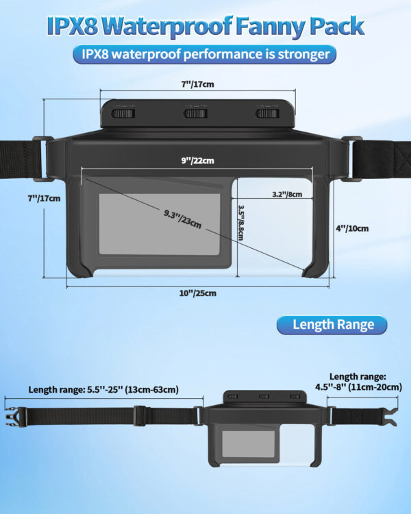 IPX8 Waterproof Waist Pack | Dive-Grade Sealing | HD Touchscreen | Multi-Color | Adjustable Strap - Image 10
