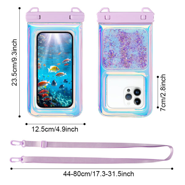 Floating Waterproof Pouch | 30m Deep Waterproof | Glitter Color Design | Touchscreen & Photo | Swimming Snorkeling Must-Have - Image 7