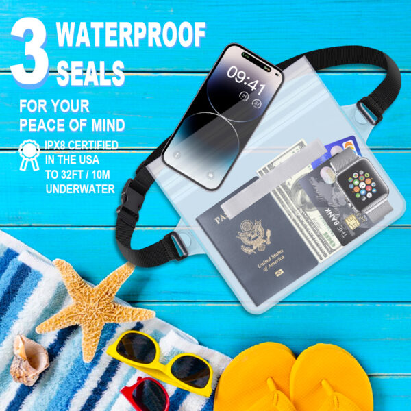 IPX8 Waterproof Waist Pack | 100% Submersible | Buckle Quick-Release | Swimming Cycling | 6.9" Phone Case - Image 5
