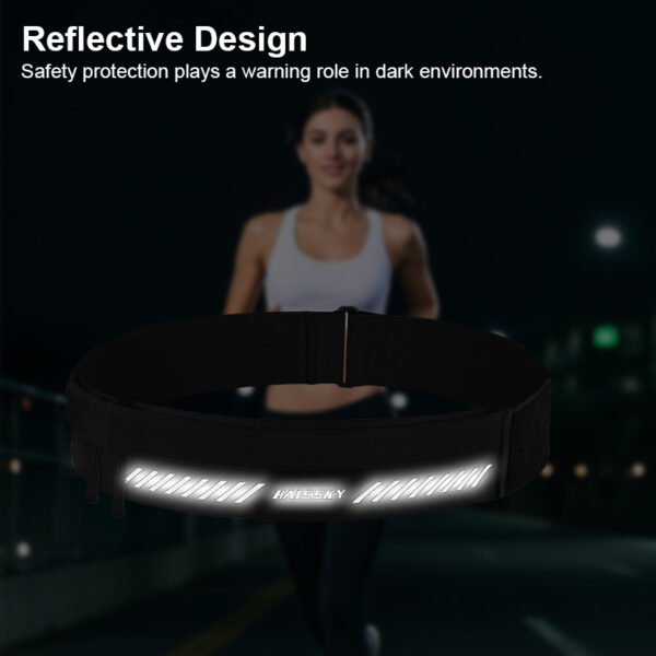 Dual-Pocket Running Belt | Macaron Colors | Sweatproof & Reflective | Marathon Cycling Fitness Walking | Phone + Essentials Storage - Image 7