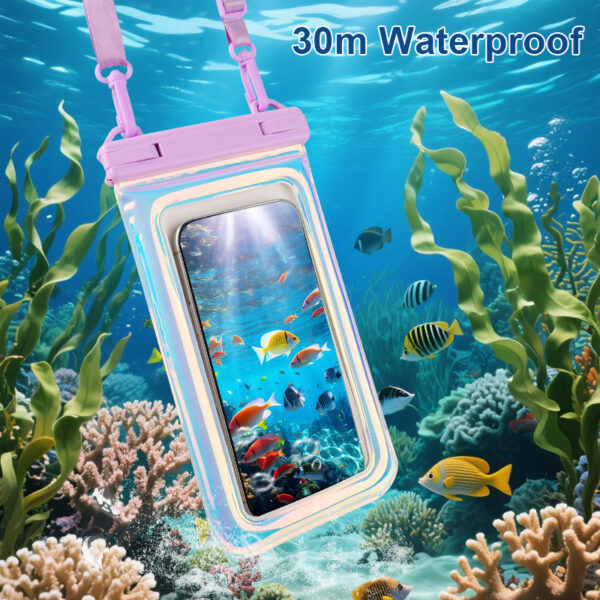Floating Waterproof Pouch | 30m Deep Waterproof | Glitter Color Design | Touchscreen & Photo | Swimming Snorkeling Must-Have - Image 5