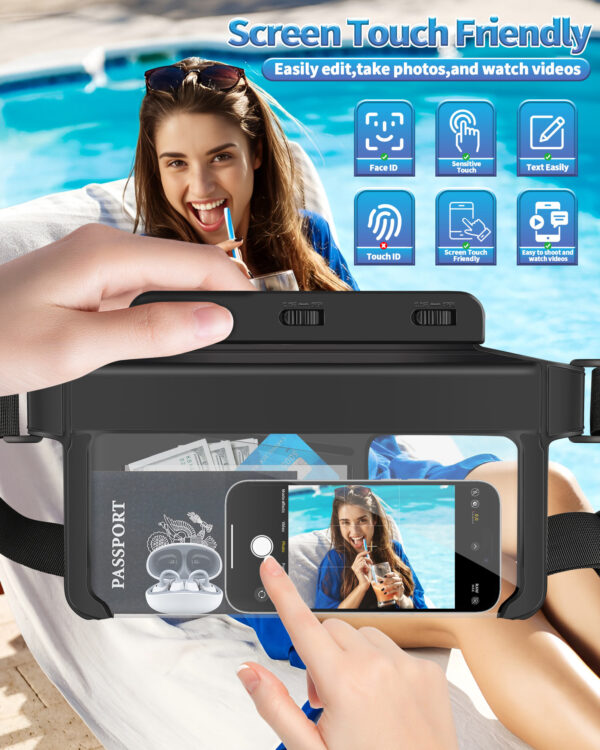 IPX8 Waterproof Waist Pack | Dive-Grade Sealing | HD Touchscreen | Multi-Color | Adjustable Strap - Image 3