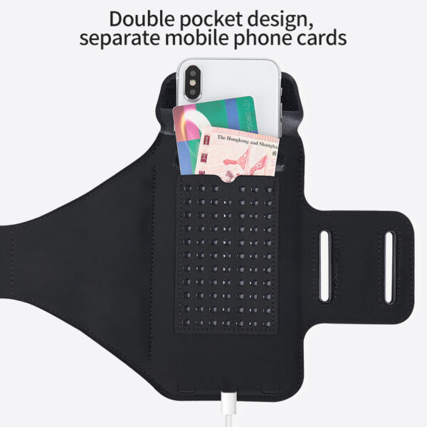 Premium Sports Armband | Waterproof | Earphone/Key Storage | Touchscreen & Reflective | Running Cycling Gym - Image 3