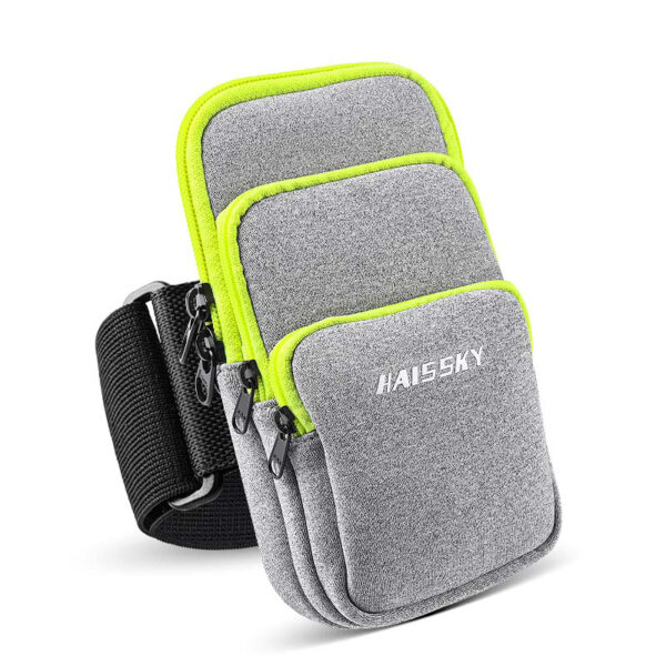 Anti-Theft 3-Pocket Armband | Hands-Free Carry | Phone/Wallet/Keys Storage | Adjustable Non-Slip Strap - Image 2