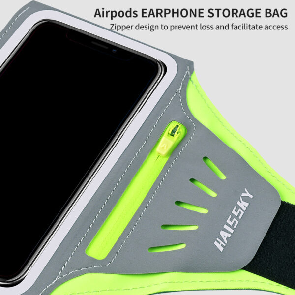 Premium Sports Armband | Waterproof | Earphone/Key Storage | Touchscreen & Reflective | Running Cycling Gym - Image 4