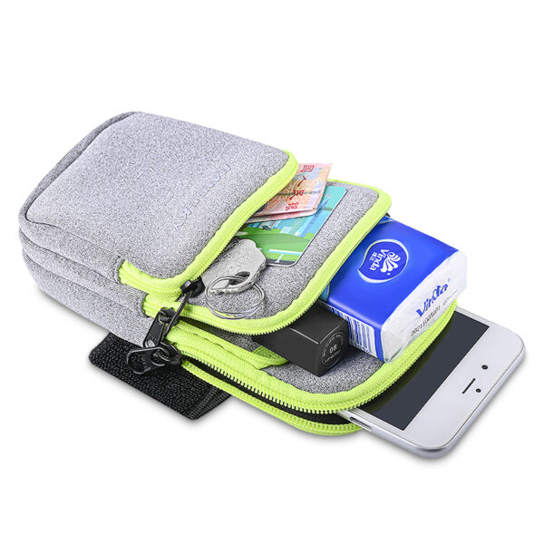 Anti-Theft 3-Pocket Armband | Hands-Free Carry | Phone/Wallet/Keys Storage | Adjustable Non-Slip Strap - Image 3