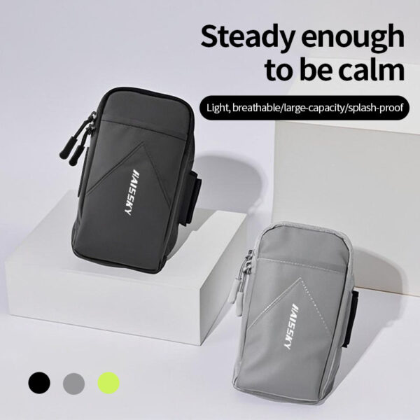 7" Universal Armband | Dual-Layer Storage | Laser Reflective | Cycling Running Commute - Image 3