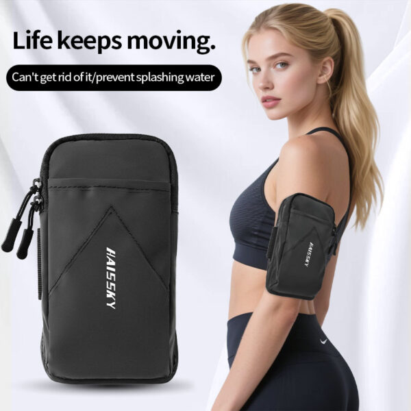 7" Universal Armband | Dual-Layer Storage | Laser Reflective | Cycling Running Commute - Image 8