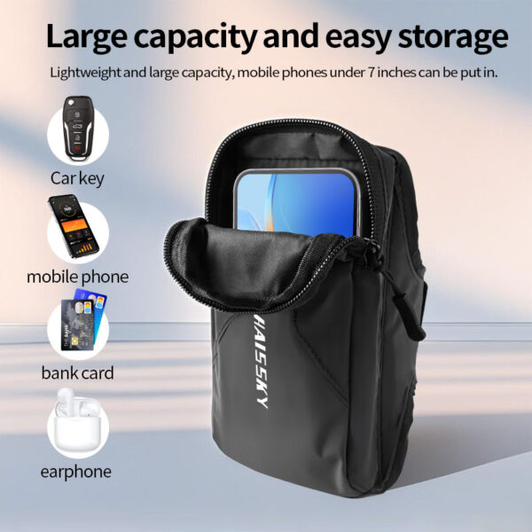 7" Universal Armband | Dual-Layer Storage | Laser Reflective | Cycling Running Commute - Image 5