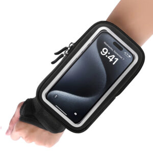 Cycling Wrist Phone Pack | Fits 6.6" Phones | Adjustable Strap | Printed Reflective | Night Riding Safety